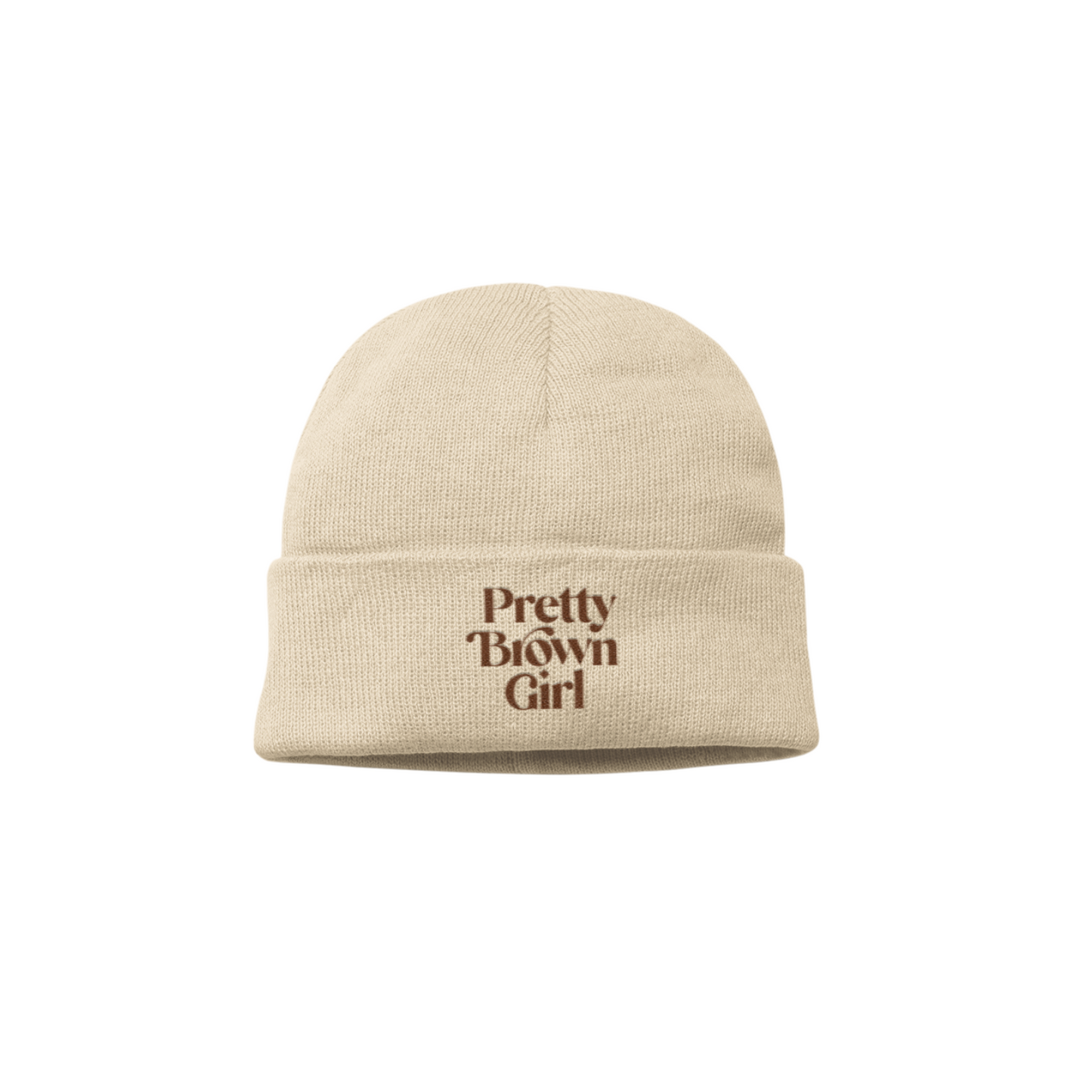 Pretty Brown Girl Beanie (Cream)